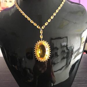 Dazzling Citrine Necklace  long choker